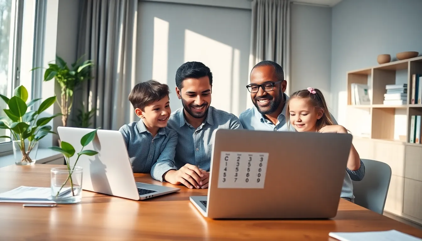 family planning college savings in a modern home office.