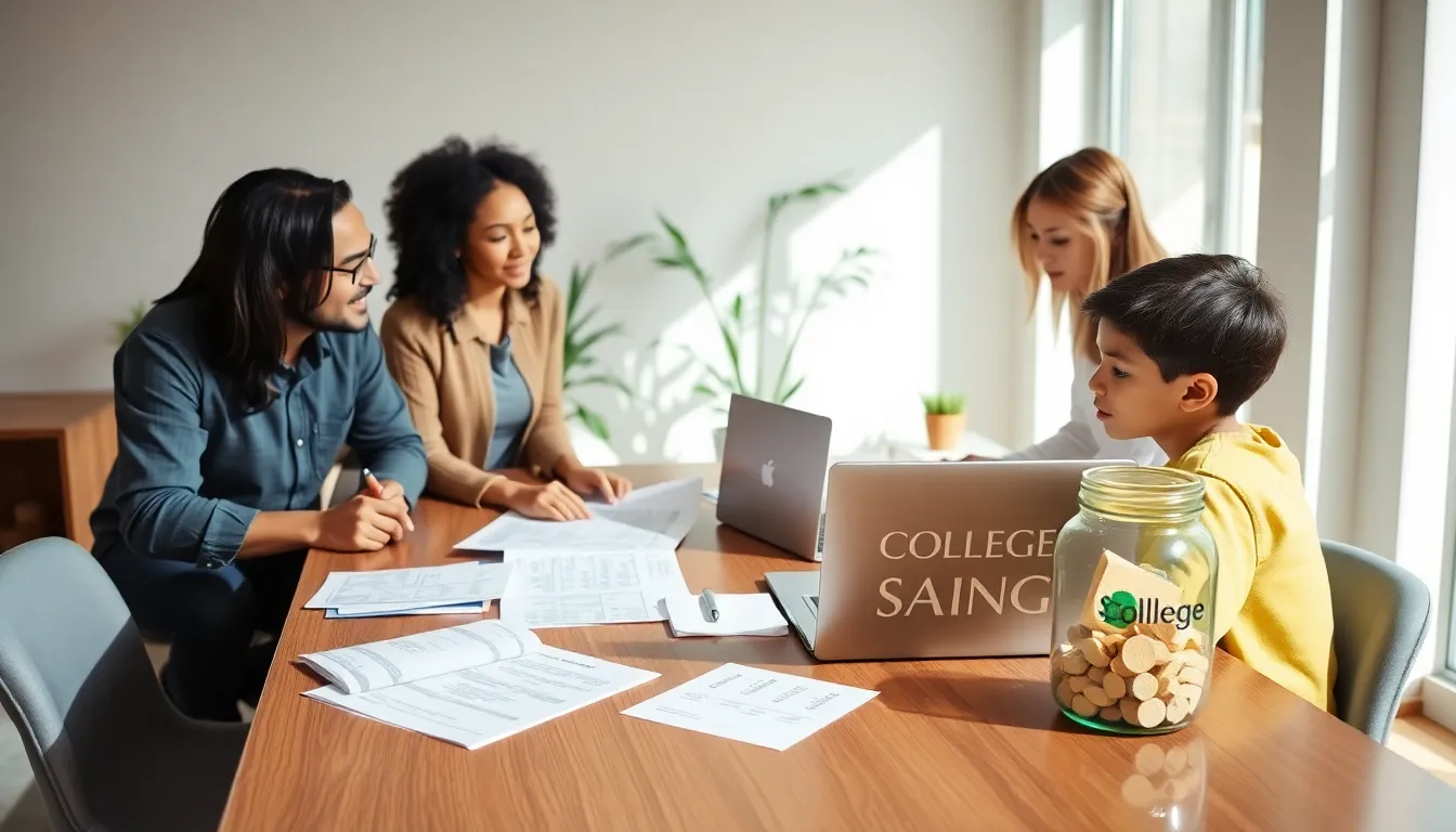 family planning college savings at a stylish dining table.